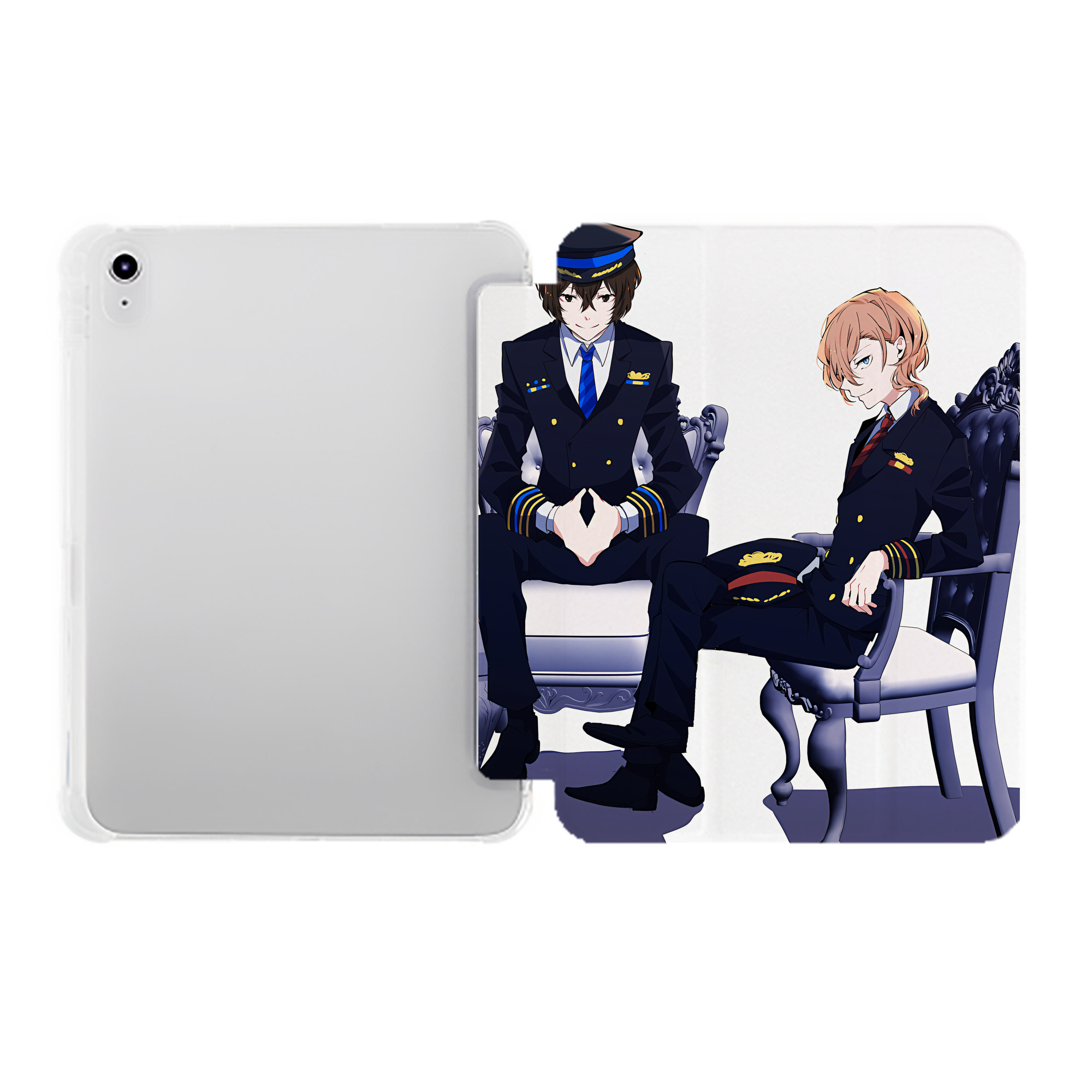 （画像用） 文豪ストレイドッグス Bungo Stray Dogs IPad ケース ペン収納付き 三つ折りスタンド PUレザー×シリコン 対応機種9.5/10.5/10.9インチ
